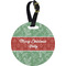 Christmas Holly Plastic Luggage Tag - Round (Personalized)