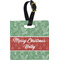 Christmas Holly Plastic Luggage Tag - Square w/ Name or Text