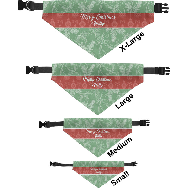 Christmas Holly Pet Bandana Sizes