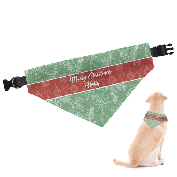 Custom Christmas Holly Dog Bandana - XLarge (Personalized)