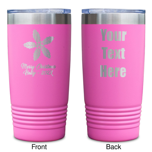Christmas Holly Pink Polar Camel Tumbler - 20oz - Double Sided - Approval