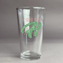 Christmas Holly Pint Glass - Full Color Logo (Personalized)