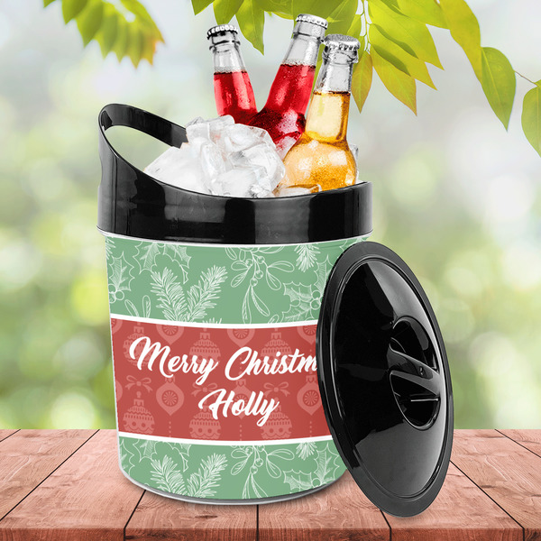Christmas Holly Plastic Ice Bucket - LIFESTYLE