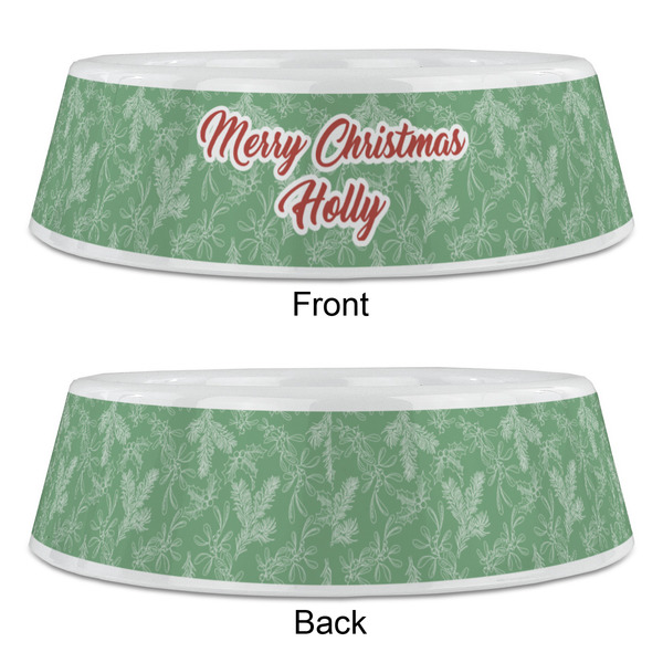Christmas Holly Plastic Pet Bowls - Large - APPROVAL