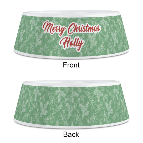 Christmas Holly Plastic Pet Bowls - Medium - APPROVAL