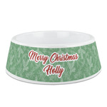 Christmas Holly Plastic Dog Bowl (Personalized)