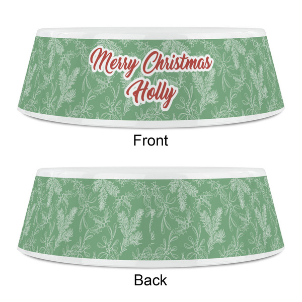 Christmas Holly Plastic Pet Bowls - Small - APPROVAL