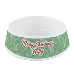 Christmas Holly Plastic Dog Bowl - Small (Personalized)