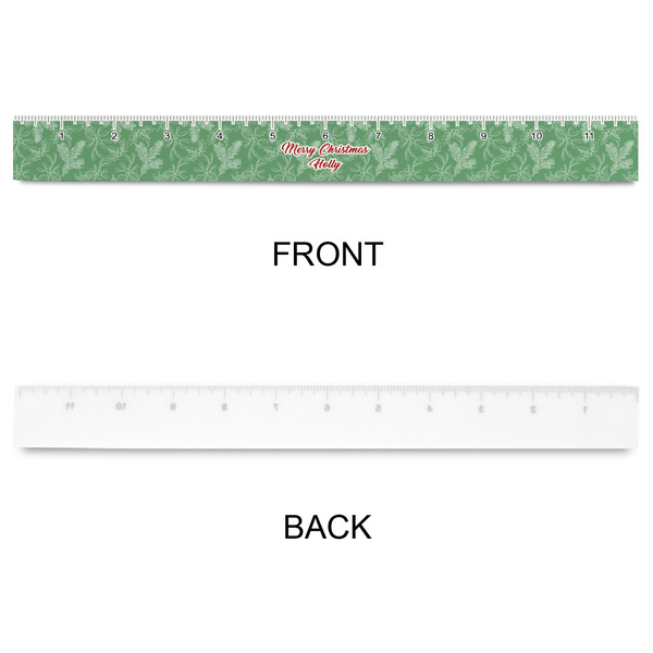 Christmas Holly Plastic Ruler - 12" - APPROVAL