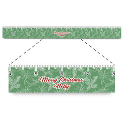 Christmas Holly Plastic Ruler - 12" (Personalized)