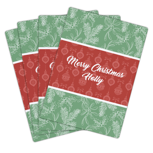 Christmas Holly Playing Cards - Hand Back View
