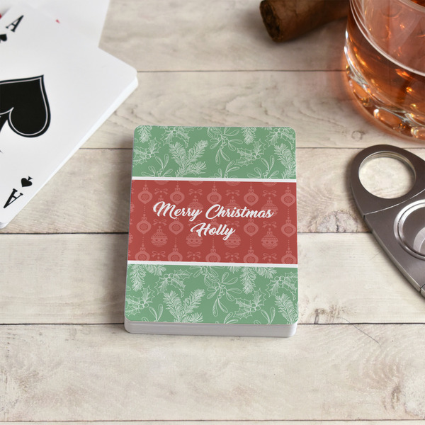 Christmas Holly Playing Cards - In Context