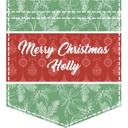 Christmas Holly Iron On Faux Pocket (Personalized)