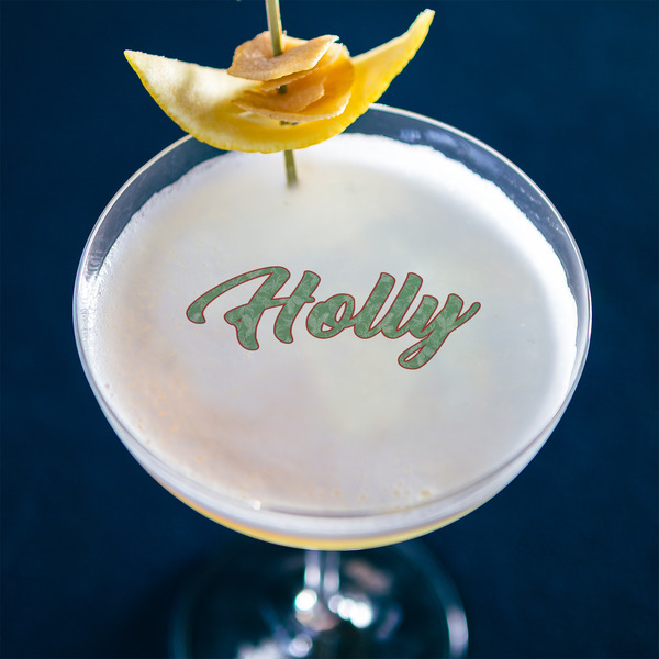 Christmas Holly Printed Drink Topper - XLarge - In Context