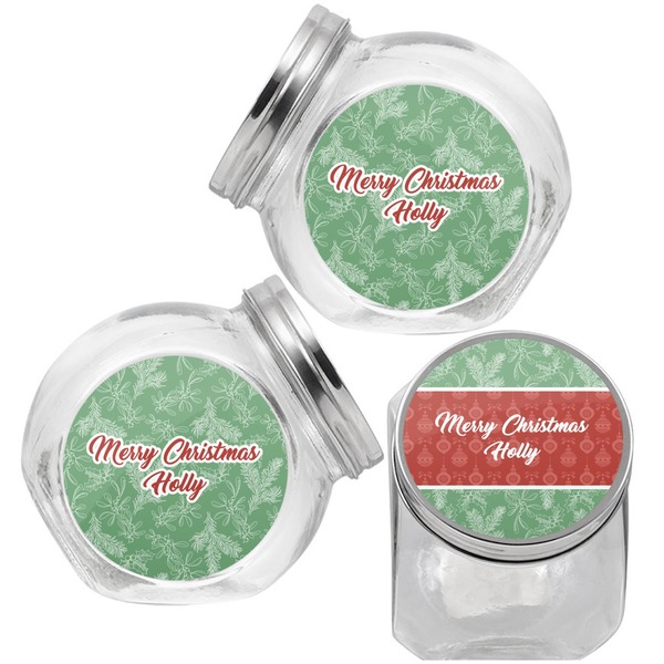 Christmas Holly Puppy Treat Jar - Top Left Right