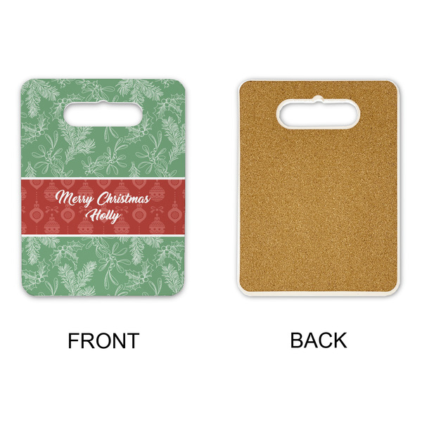 Christmas Holly Rectangle Trivet with Handle - APPROVAL
