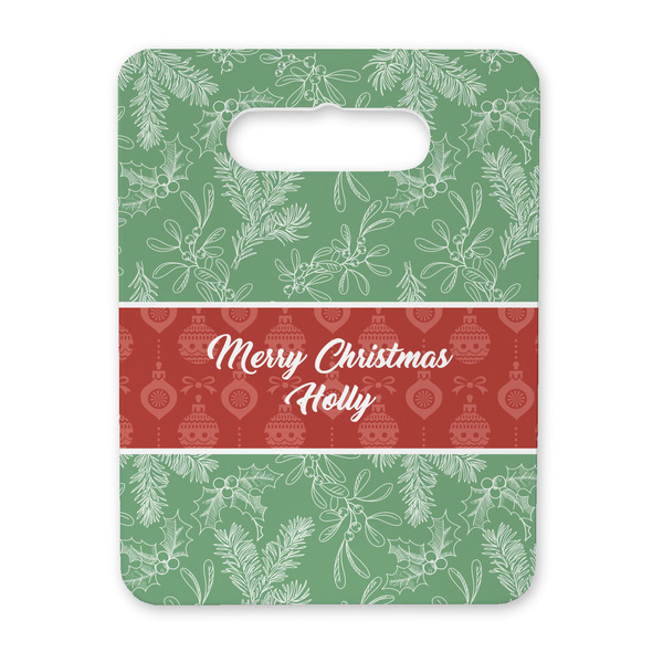 Custom Christmas Holly Rectangular Trivet with Handle (Personalized)
