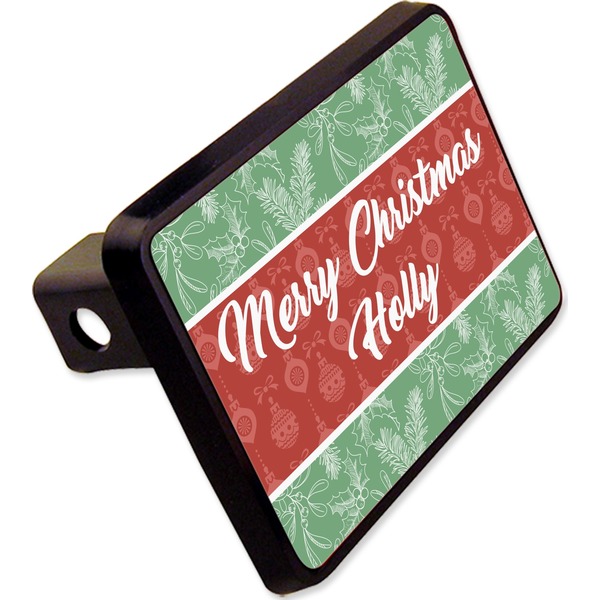 Custom Christmas Holly Rectangular Trailer Hitch Cover - 2" (Personalized)