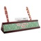 Christmas Holly Red Mahogany Nameplates with Business Card Holder - Angle