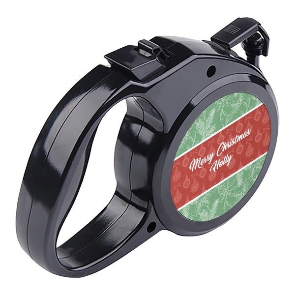 Christmas Holly Retractable Dog Leash - Angle
