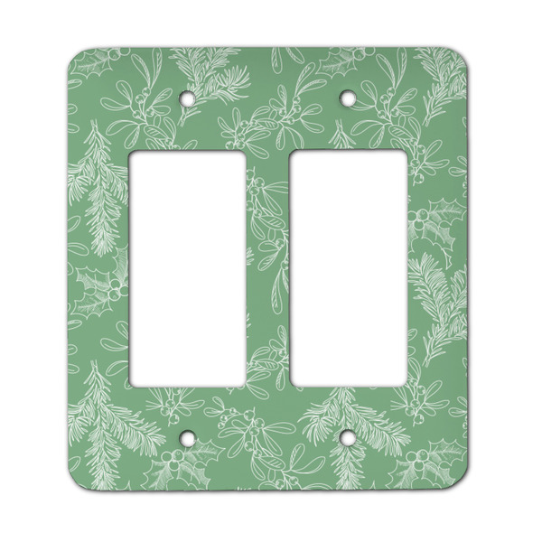 Custom Christmas Holly Rocker Style Light Switch Cover - Two Switch