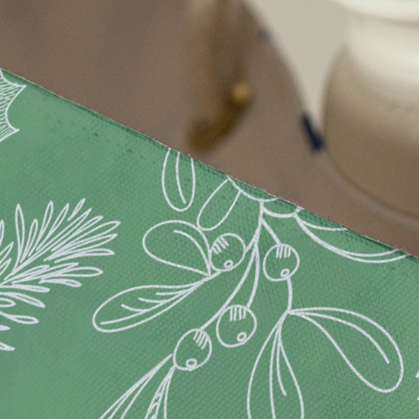 Christmas Holly Large Rope Tote - Close Up View