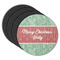 Christmas Holly Round Rubber Backed Coasters - Set of 4 (Personalized)