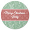 Christmas Holly Round Rubber Backed Coaster (Personalized)