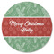 Christmas Holly Round Rubber Backed Coaster (Personalized)