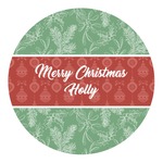 Christmas Holly Round Decal - Small (Personalized)