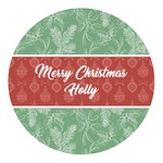 Christmas Holly Round Decal (Personalized)