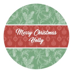 Christmas Holly Round Decal - Large (Personalized)