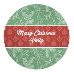 Christmas Holly 5' Round Indoor Area Rug (Personalized)
