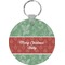 Christmas Holly Round Plastic Keychain (Personalized)