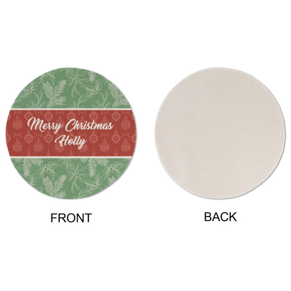Christmas Holly Round Linen Placemats - APPROVAL (single sided)