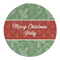 Christmas Holly Round Linen Placemats - FRONT (Single Sided)