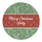 Christmas Holly Round Linen Placemat (Personalized)