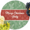 Christmas Holly Round Linen Placemats - Front (w flowers)
