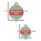 Christmas Holly Round Pet ID Tag - Large - Comparison Scale