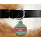 Christmas Holly Round Pet Tag on Collar & Dog