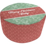 Christmas Holly Round Pouf Ottoman (Personalized)