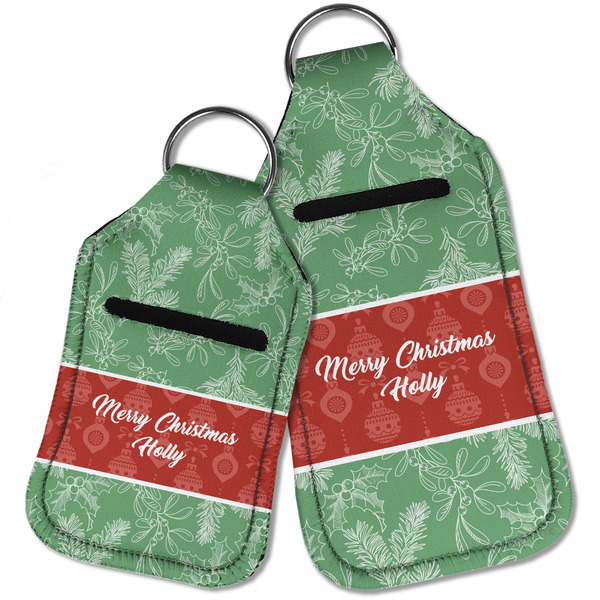 Christmas Holly Sanitizer Holder Keychain - Parent Main
