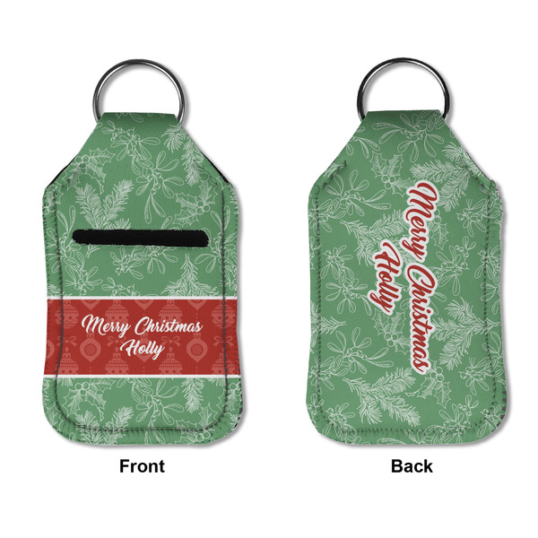 Christmas Holly Sanitizer Holder Keychain - Small APPROVAL (Flat)
