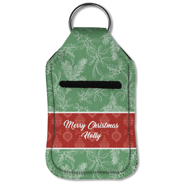 Christmas Holly Sanitizer Holder Keychain - Small (Front Flat)