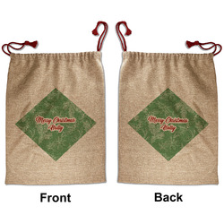 Christmas Holly Santa Sack - Front & Back (Personalized)