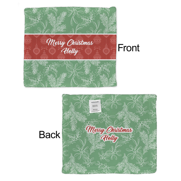 Christmas Holly Security Blanket - Front & Back View