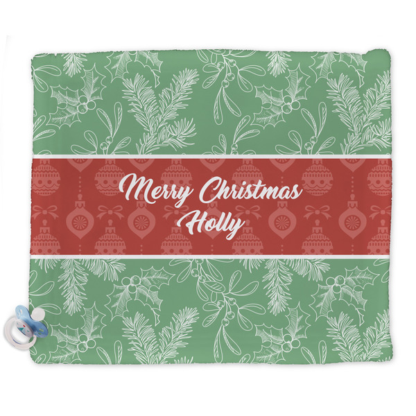 Custom Christmas Holly Security Blanket - Single Sided (Personalized)