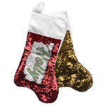 Christmas Holly Reversible Sequin Stocking (Personalized)