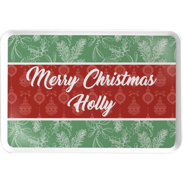 Custom Christmas Holly Serving Tray (Personalized)