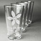 Christmas Holly Set of Four Engraved Pint Glasses - Set View